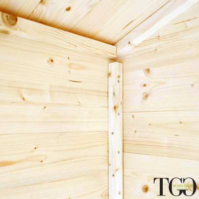 Casette in legno. Box Capanno In Legno Addossato Jack Per Attrezzi con porta doppia finestrata 198 x 98 cm dettaglio 1223