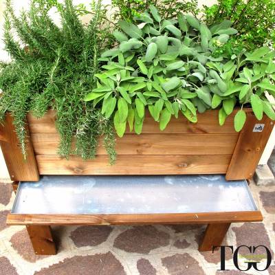Accessori. Vaschetta metallica per fioriera GardenBox rialzata e a terra small 82 x 44 cm dettaglio 1640