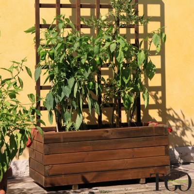 Ortiera in legno Hortus in legno per esterno color castagno 45 x 90 x 39 cm