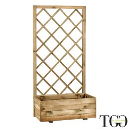Fioriere in legno - Fioriera con griglia Susy 70X35X H140 Cm