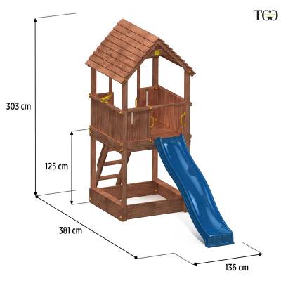 Scivolo in legno Fungoo Joy gioco in legno per giardino