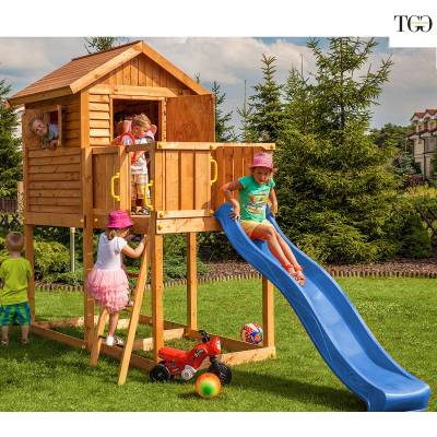 Casetta in legno con scivoloMyHouse 1 gioco in legno per giardino