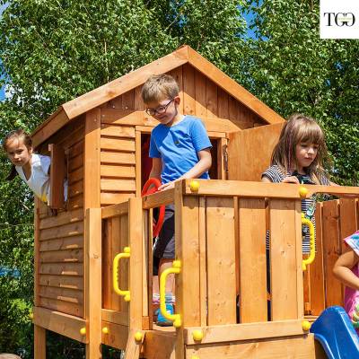 Casetta in legno con scivolo MyHouse 1 gioco in legno per giardino
