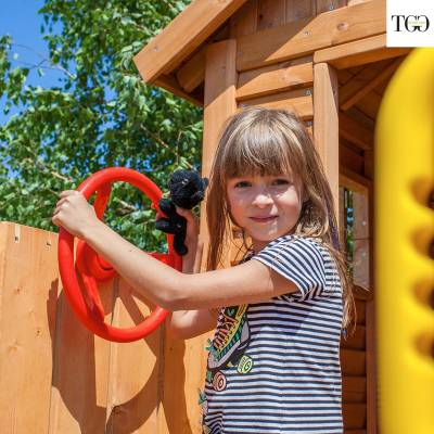 Casetta in legno con scivolo MyHouse 1 gioco in legno per giardino