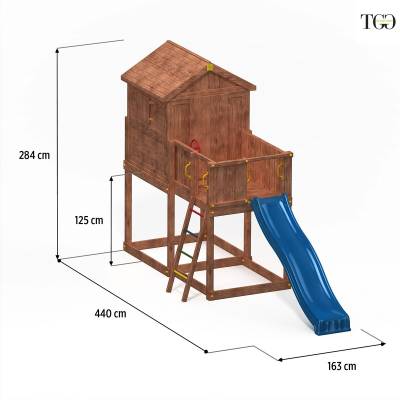 Casetta in legno con scivolo MyHouse 1 gioco in legno per giardino
