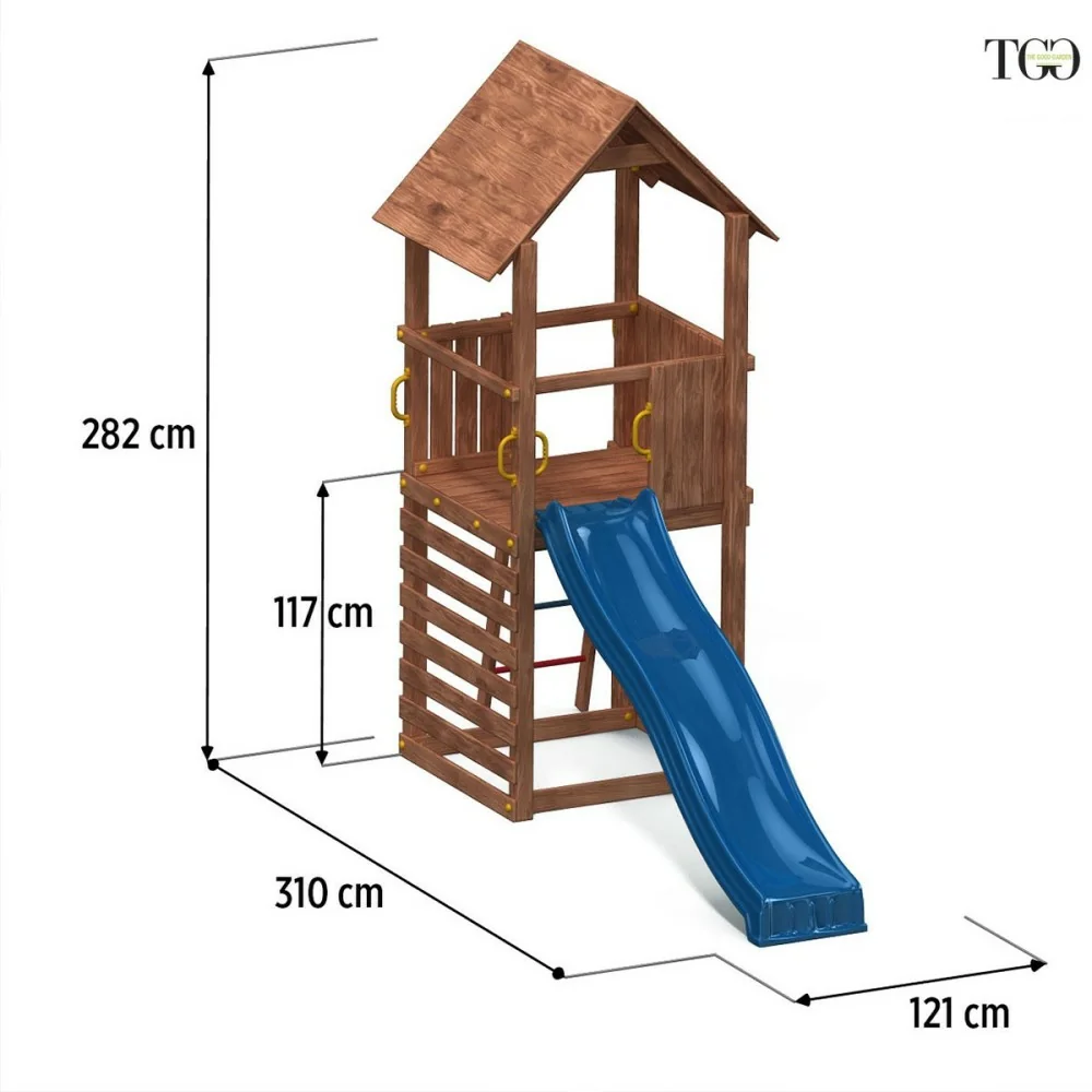 Scivolo in legno Fungoo Carol 1 gioco in legno per giardino Scivolo in legno Fungoo Carol 1 gioco in legno per giardino