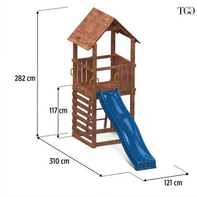 Scivolo in legno Fungoo Carol 1 gioco in legno per giardino