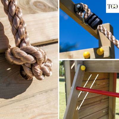 Scivolo e Altalena in legno Fungoo Carol 2 gioco in legno per giardino