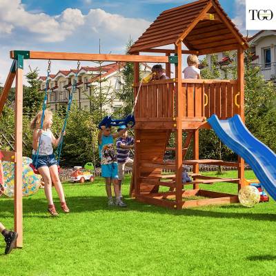 Scivolo Altalene e Arrampicata in legno Joy Move gioco in legno per giardino
