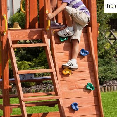 Scivolo Altalene e Arrampicata in legno Joy Move gioco in legno per giardino