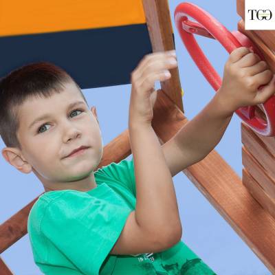 Scivolo Altalene e Arrampicata in legno Joy Move gioco in legno per giardino
