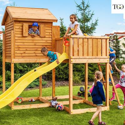 Casetta in legno con scivolo MOVE MySIDE gioco in legno per giardino