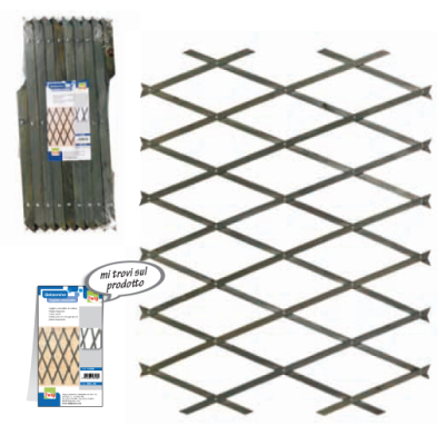 Grigliato estensibile in Legno 180x45 cm a maglia diagonale