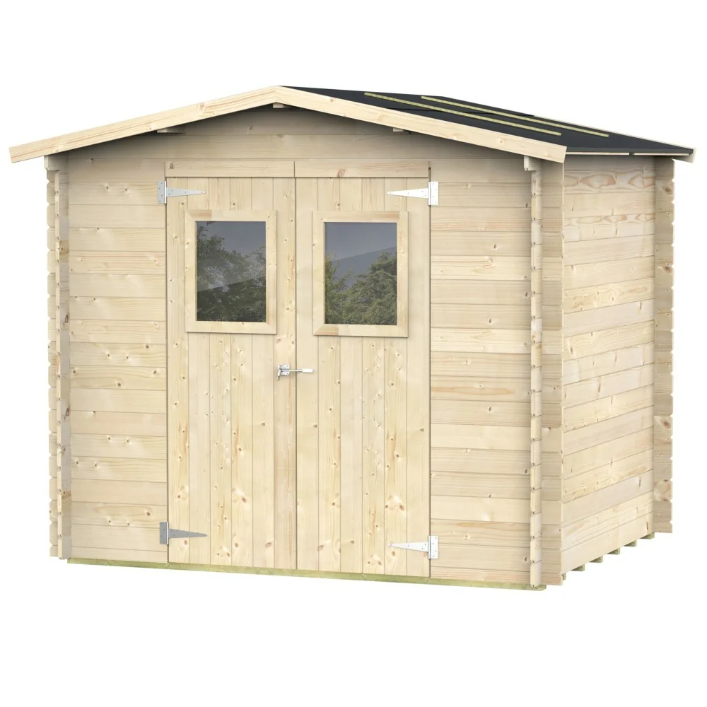 Casetta in legno Jack con porta doppia finestrata 248 x 198 cm Casetta in legno Jack con porta doppia finestrata 248 x 198 cm