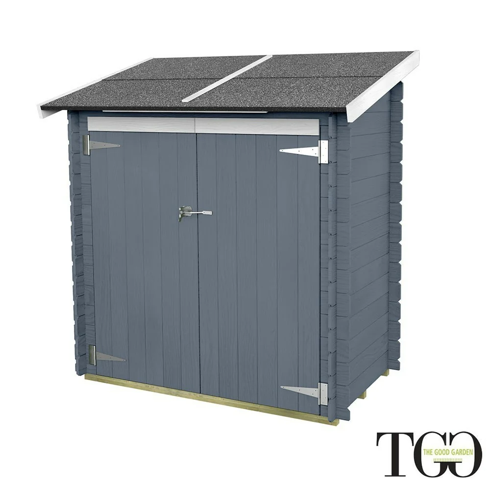 Casetta in legno Per Attrezzi Berto Addossato color Grigio con porta doppia 155x85 cm Casetta in legno Per Attrezzi Berto Addossato color Grigio con porta doppia 155x85 cm