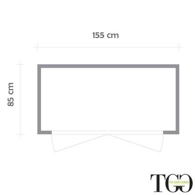 Casetta in legno Per Attrezzi Berto Addossato color Larice con porta doppia 155x85 cm