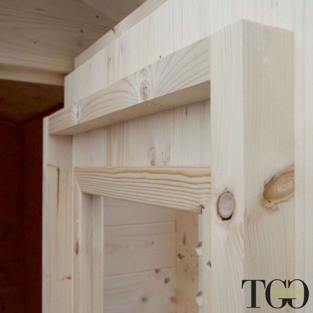 Casetta in legno Per Attrezzi Liana colore Grigio con porta singola e finestra 198x130 cm