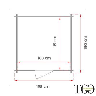 Casetta in legno Per Attrezzi Liana colore Grigio con porta singola e finestra 198x130 cm