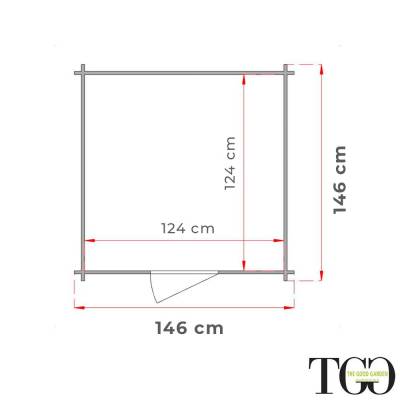 Casetta in legno 1,5x1,5 m Jack Per Attrezzi con porta singola finestrata