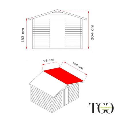 Casetta in legno 1,5x1,5 m Jack Per Attrezzi con porta singola finestrata