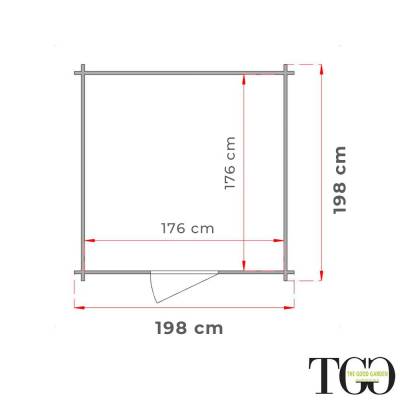Casetta in legno 2x2 Per Attrezzi Jack con porta doppia finestrata