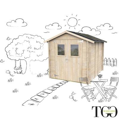 Casetta in legno 2x2,5 Per Attrezzi Jack con porta doppia finestrata