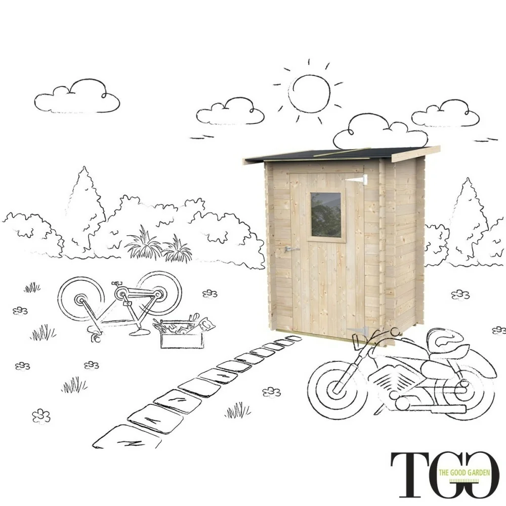 Casetta in legno 1,5x1 m Addossato Jack Per Attrezzi con porta singola finestrata Jack naturale Casetta in legno 1,5x1 m Addossato Jack Per Attrezzi con porta singola finestrata Jack naturale