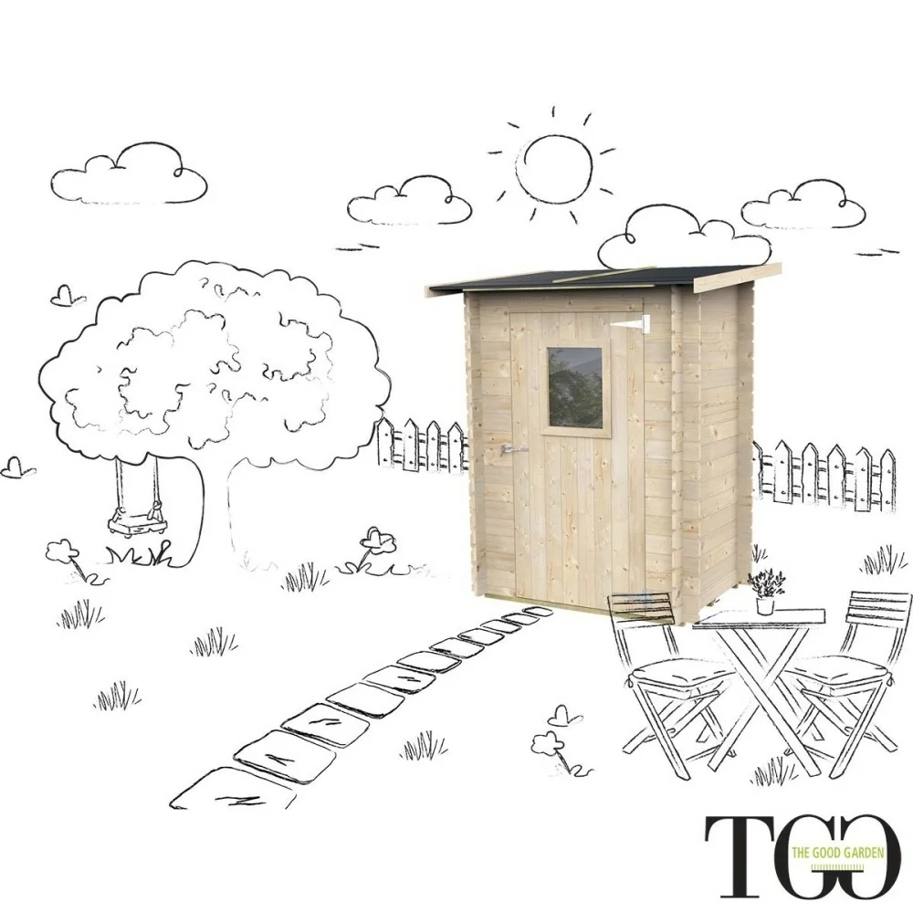 Casetta in legno 1,5x1 m Addossato Jack Per Attrezzi con porta singola finestrata Jack naturale Casetta in legno 1,5x1 m Addossato Jack Per Attrezzi con porta singola finestrata Jack naturale