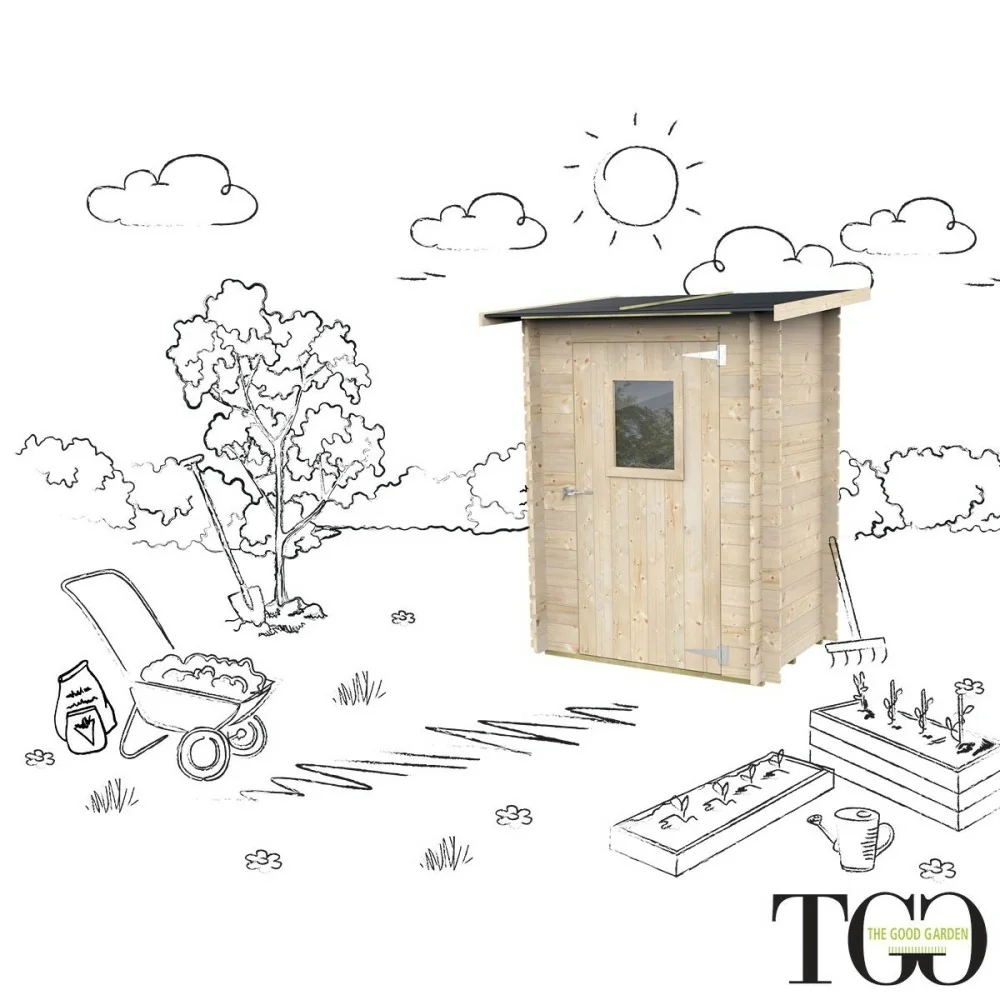 Casetta in legno 1,5x1 m Addossato Jack Per Attrezzi con porta singola finestrata Jack naturale Casetta in legno 1,5x1 m Addossato Jack Per Attrezzi con porta singola finestrata Jack naturale