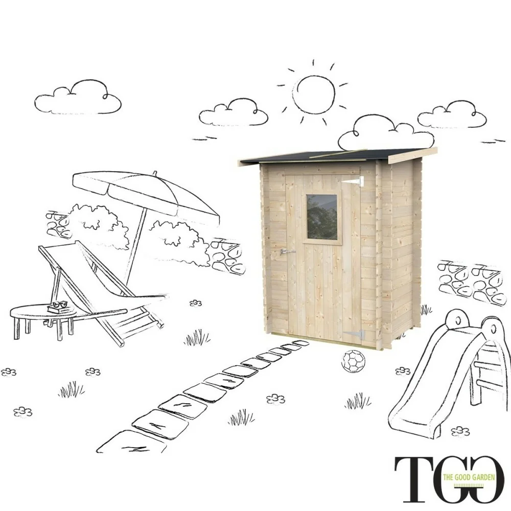 Casetta in legno 1,5x1 m Addossato Jack Per Attrezzi con porta singola finestrata Jack naturale Casetta in legno 1,5x1 m Addossato Jack Per Attrezzi con porta singola finestrata Jack naturale