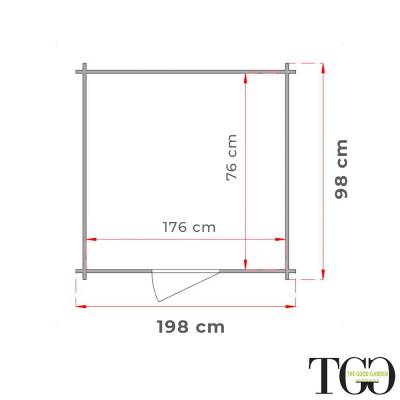 Casetta in legno 2x1 m Addossata Jack Per Attrezzi con porta doppia finestrata