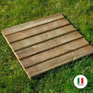 Pavimenti - Mattonella 50x50 zigrinata in legno da esterno per terr...