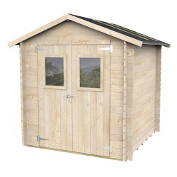Casetta in legno 2x2 Per Attrezzi Jack con porta doppia finestrata