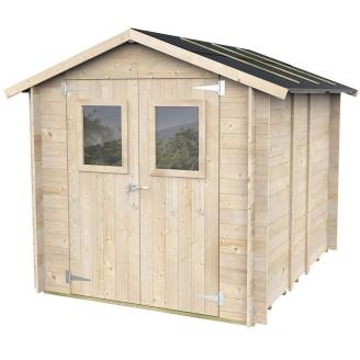 Casetta in legno 2x2,5 Per Attrezzi Jack con porta doppia finestrata