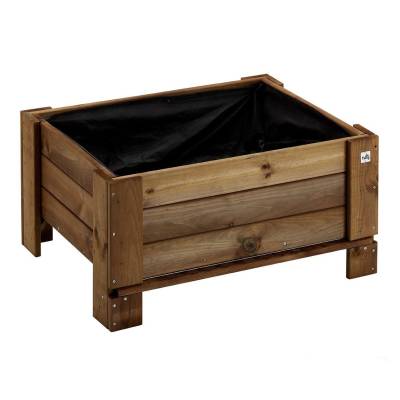 Giardiniera Fioriera in legno da esterno GardenBox a terra large color castagno 81 x 64 x 40 cm