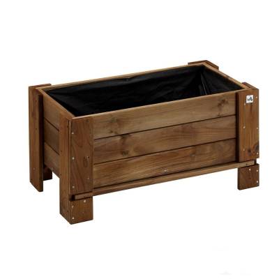 Giardiniera Fioriera in legno da esterno GardenBox a terra small colore castagno 81 x 44 x 40 cm