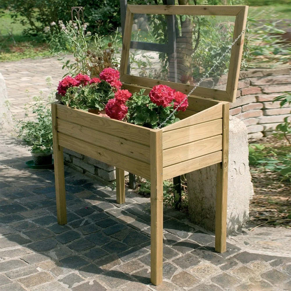Semenzaio in legno Cocoon per giardino 100X50X82 Cm Semenzaio in legno Cocoon per giardino 100X50X82 Cm