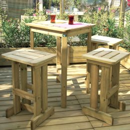 Sgabello alto da esterno in legno Rex 40x45x h80 cm