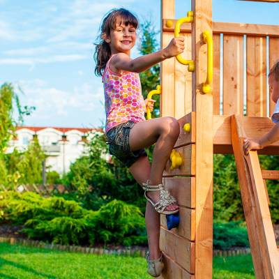 Scivolo in legno Fungoo® TipTop gioco per giardino 334 x 205 cm