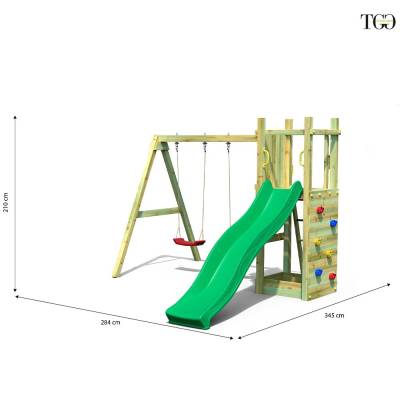 Scivolo e Altalene in legno Fungoo® Funny 3 gioco in legno per giardino