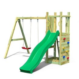 Scivolo e Altalena in legno Fungoo® Funny 3 gioco in legno per giardino