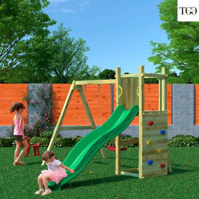 Scivolo e Altalene in legno Fungoo® Funny 3 gioco in legno per giardino