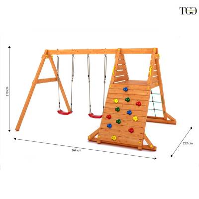 Altalena e Arrampicata in legno Fungoo SPIDER King gioco in legno per giardino