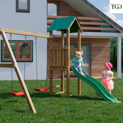 Scivolo con Altalena Fungoo Lucas giochi da giardino in legno
