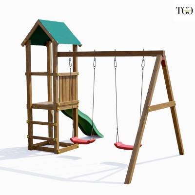 Scivolo con Altalena Fungoo Lucas giochi da giardino in legno