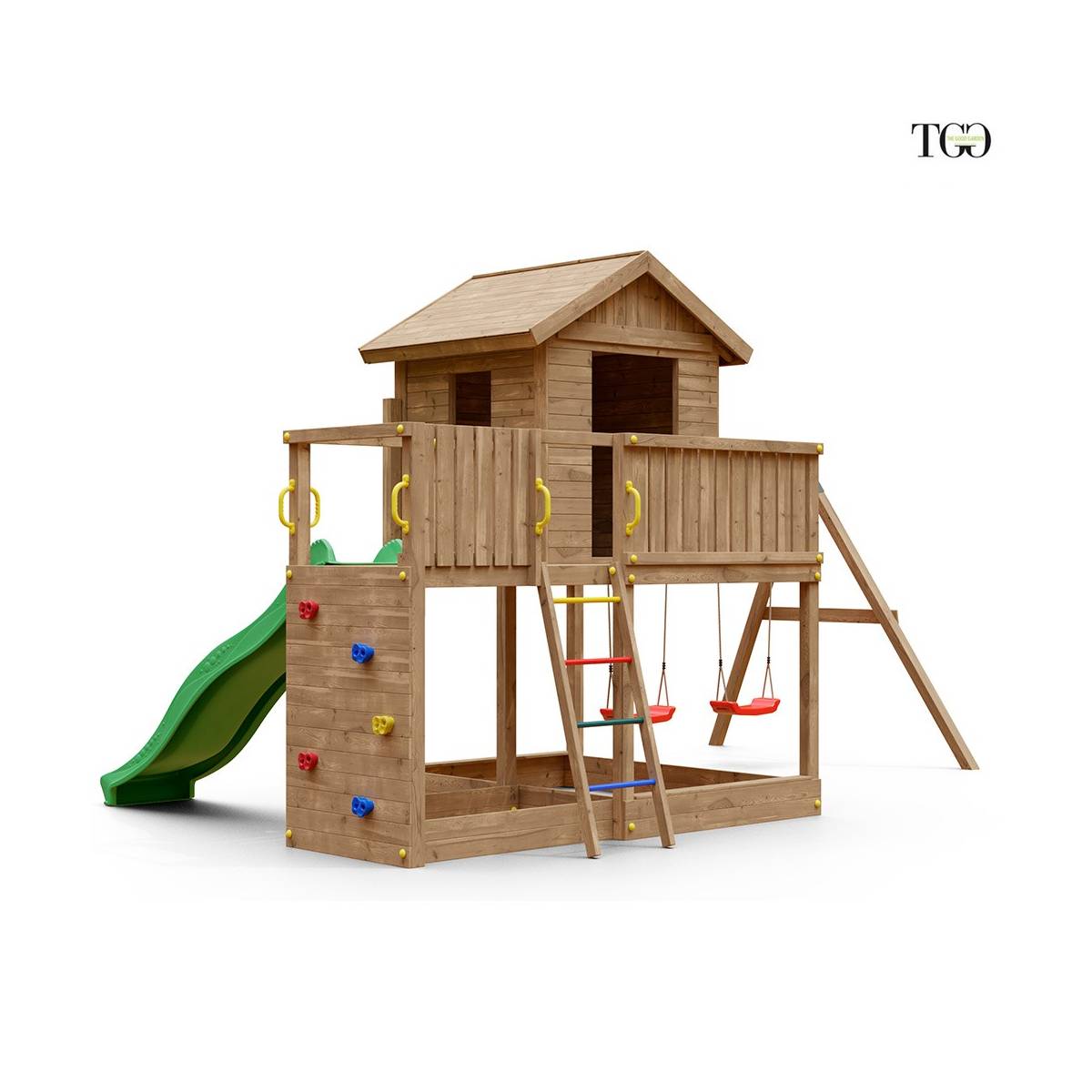 Giochi da giardino - Casetta in legno bambini con scivolo Fungoo My