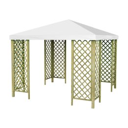 RedGT - Gazebo da Giardino 3x3 in Legno con Grigliati e Copertura Antigrandine