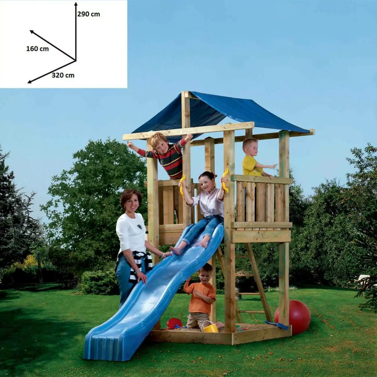 Parco Giochi in Legno per Bambini Altalena Scivolo Rampa Tavolino