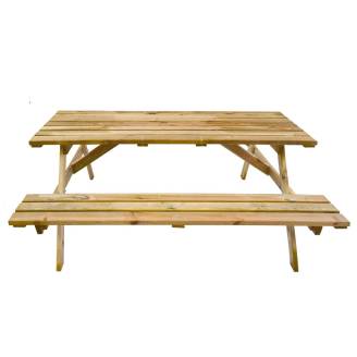 Set birreria panchina con tavolo picnic in legno Happytime 25mm per giardino e terrazzo 180 x 150 x 70 cm