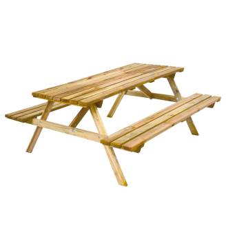 Set birreria panchina con tavolo picnic in legno Happytime 25mm per giardino e terrazzo 180 x 150 x 70 cm